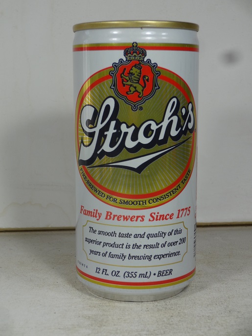 Stroh's - T12 - white - 'Beer' at bottom - Amer Br S 1775 - T/O